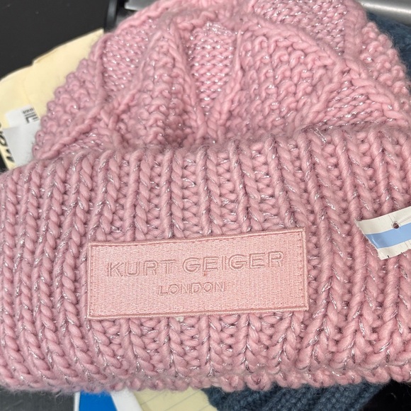 Kurt Geiger Sparkling Pink Knit Hat for Kids - Picture 1 of 8